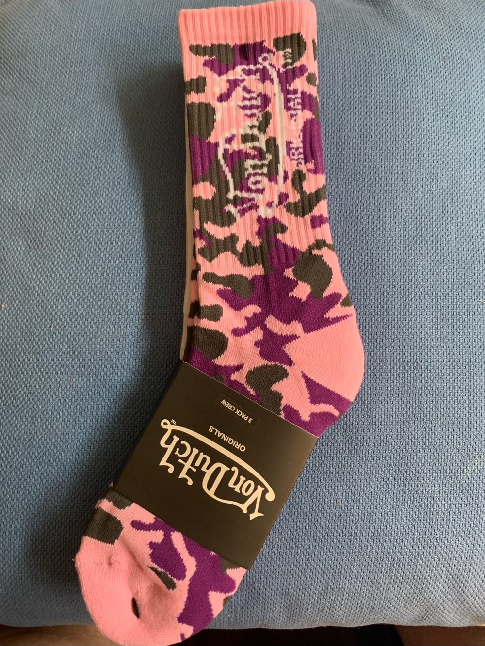 Von Dutch Pink & Purple Camo Crew Socks 3 pairs